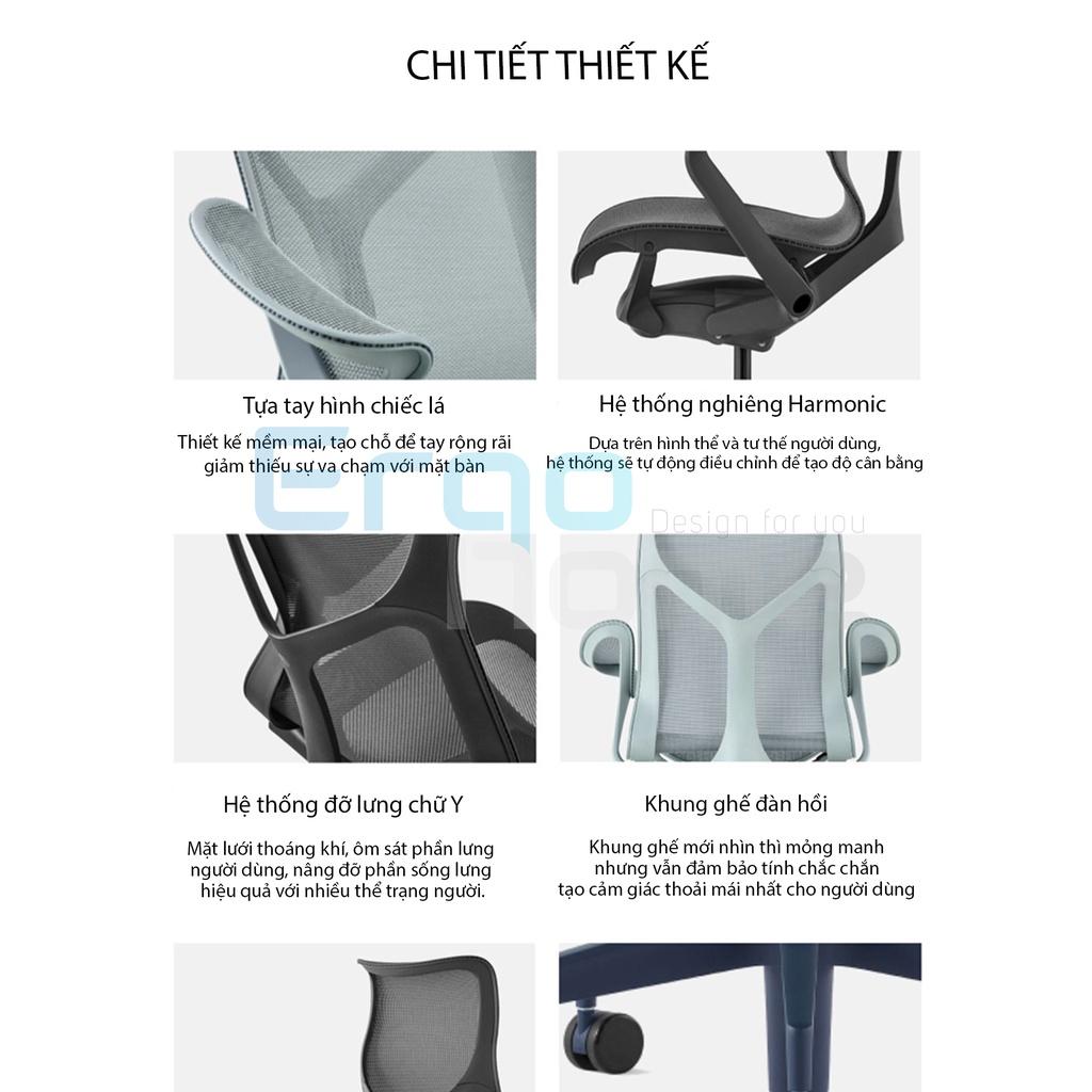 Ghế Công Thái Học Cao Cấp Herman Miller Cosm Ergohome thiết kế lưng cao, hỗ trợ ngồi tư thế chuẩn, bảo vệ cột sống, màu sắc bắt mắt sang trọng, bảo hành 12 năm