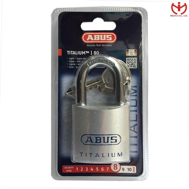 Ổ khóa ABUS 80TI/50 thân TITALIUM rộng 50mm chìa răng cưa - MSOFT