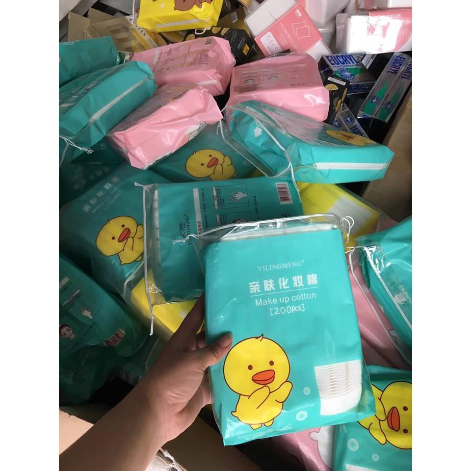 Bông tẩy trang gấu vịt gói 200 miếng