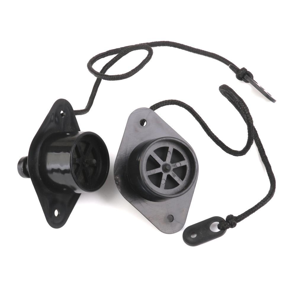 2x Black Marine PVC Scupper Drain  Cap  Inflatable Boat