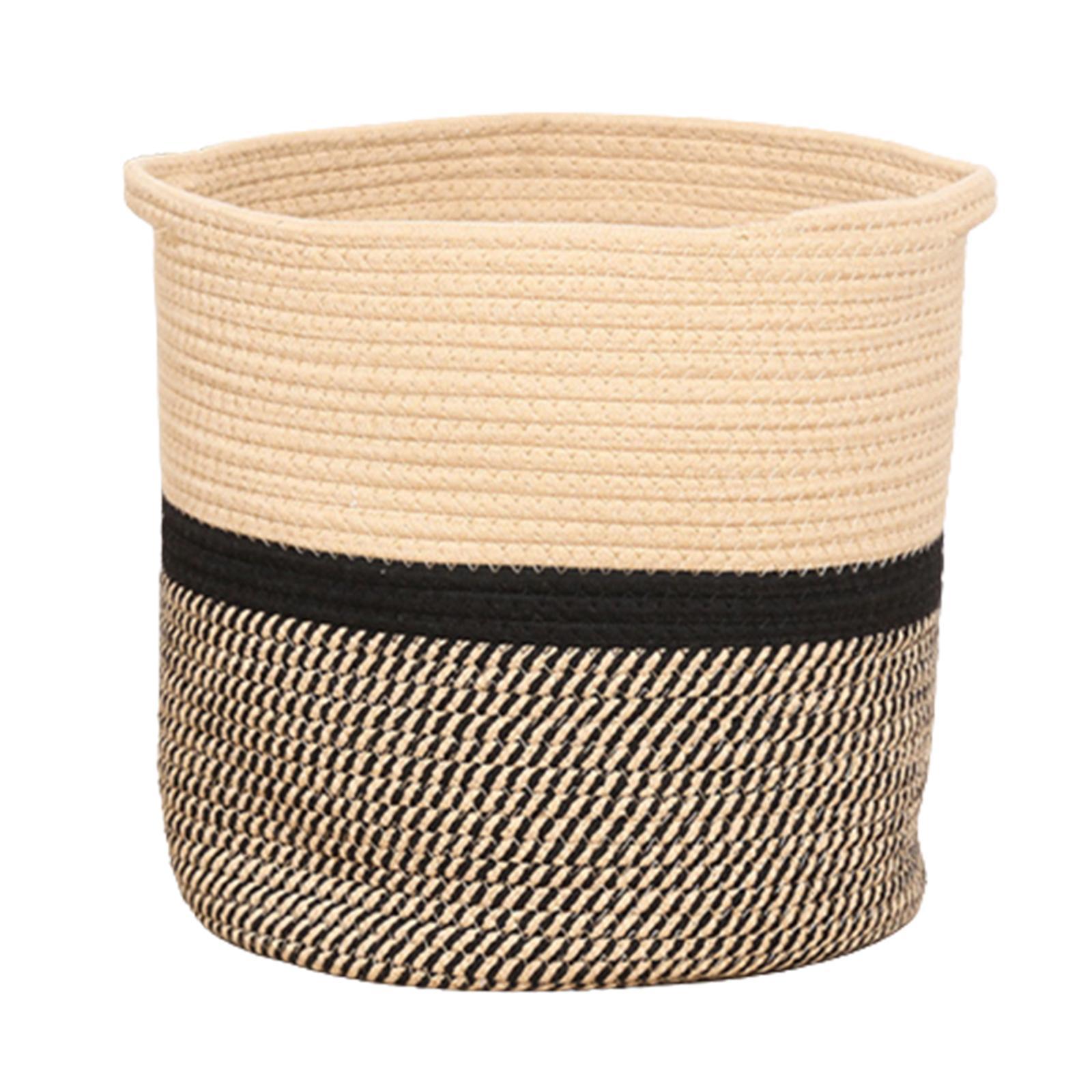 Laundry Hamper, Decorative Organizing Basket, Freestanding Woven Rope Storage Basket for Socks Blanket Toys