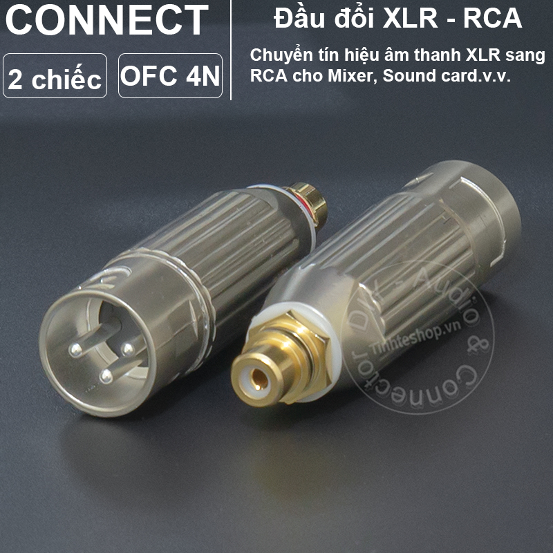 Jack canon đực sang AV đực 2 chiếc DIY - XLR male to RCA male adapter