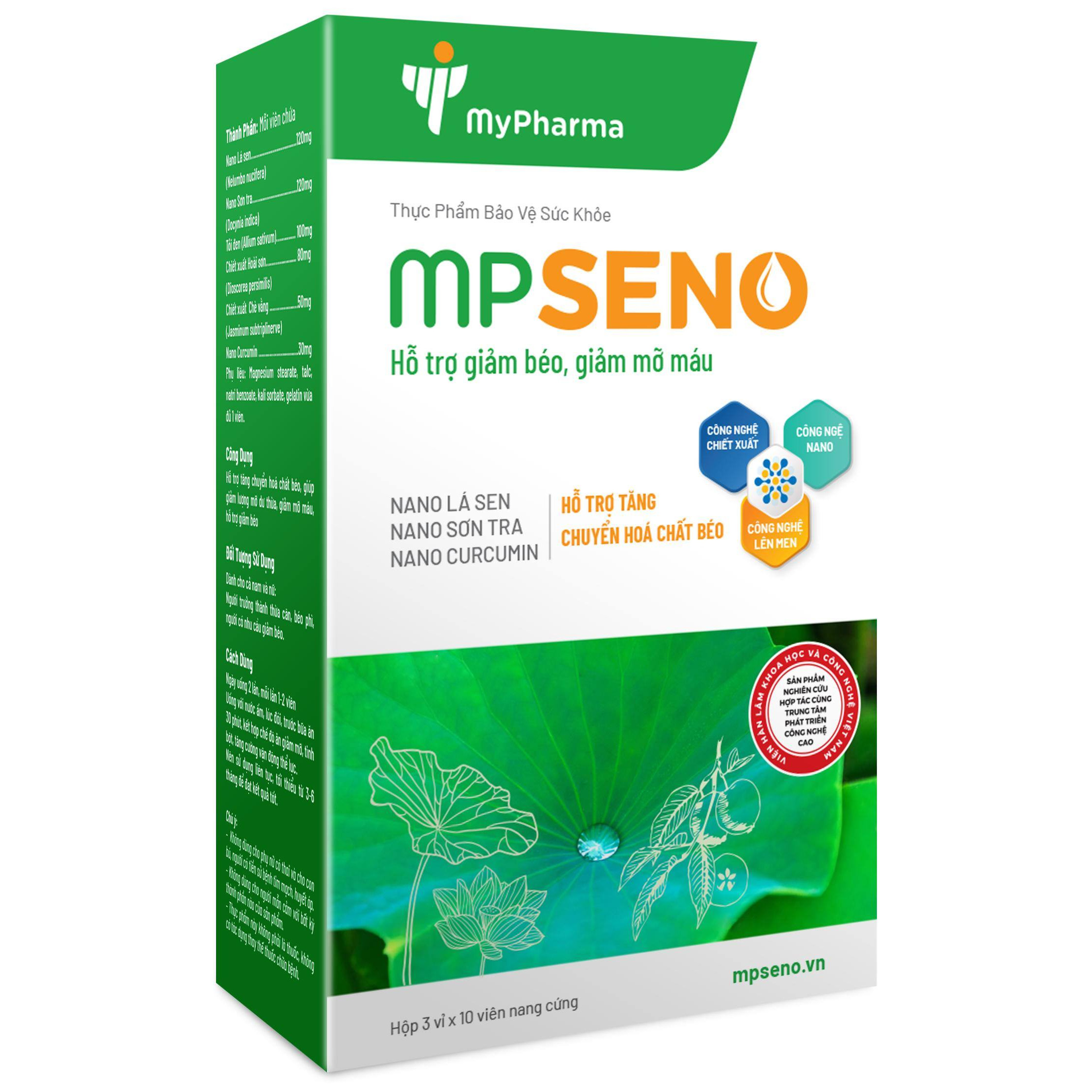 Viên detox GIẢM BÉO, hỗ trợ giảm mỡ MÁU công nghệ cao MPseno