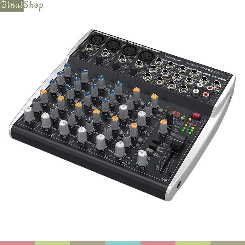 Behringer Xenyx 1202SFX - Mixer 12 Kênh USB, FX 100 Preset Dành Cho Livestream, Podcast, Thu Âm - Hàng chính hãng