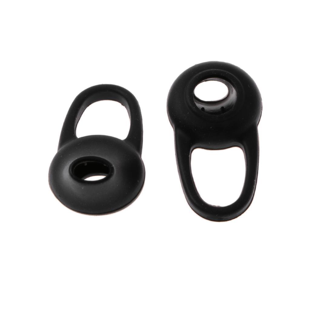 2X 1Pair Universal Silicone Earbuds Eartips Caps for Wireless Earphone Black