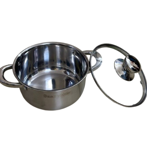 Nồi Inox Nắp Kính 5 Lớp Đáy Giúp Giữ Nhiệt Lâu Nhiều Kích Cỡ 18/20/22/24/26cm