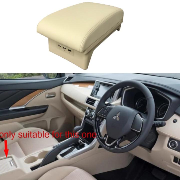 Hộp tỳ tay ô tô Mitsubishi Xpander cao cấp tích hợp 3 cổng USB: XPD-NK