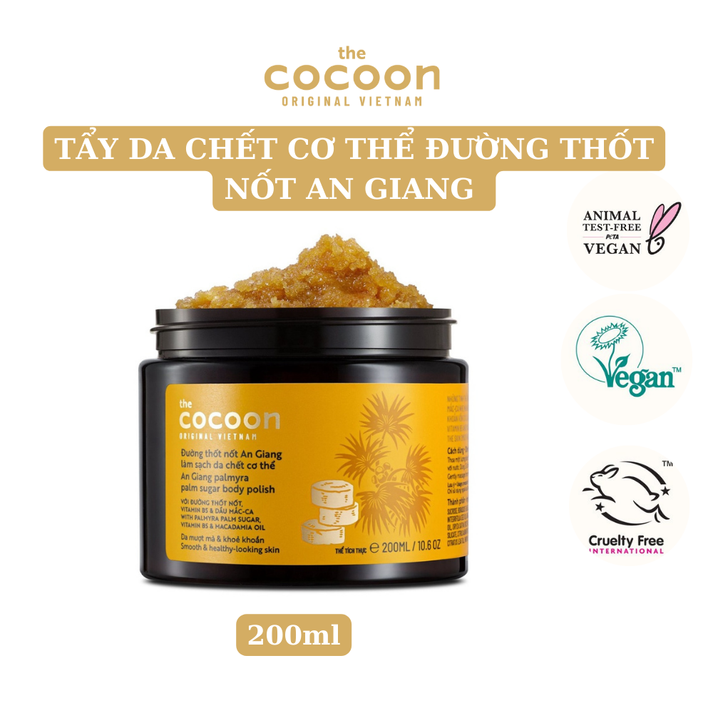 Tẩy da chết cơ thể đường thốt nốt An Giang Cocoon 200ml