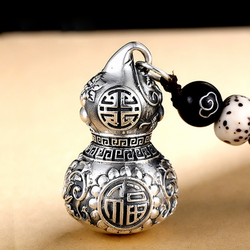 Dây chuyền phong thủy bằng Tittan mặt hình hồ lô Tài Lộc - HL01