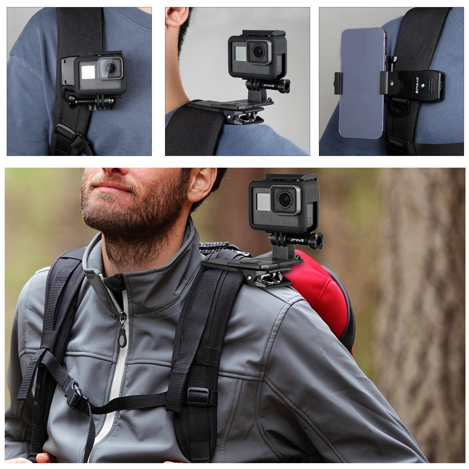 Backpack Clip Camera Holder Hat Mount for Sports Action Cameras Mobile Phone