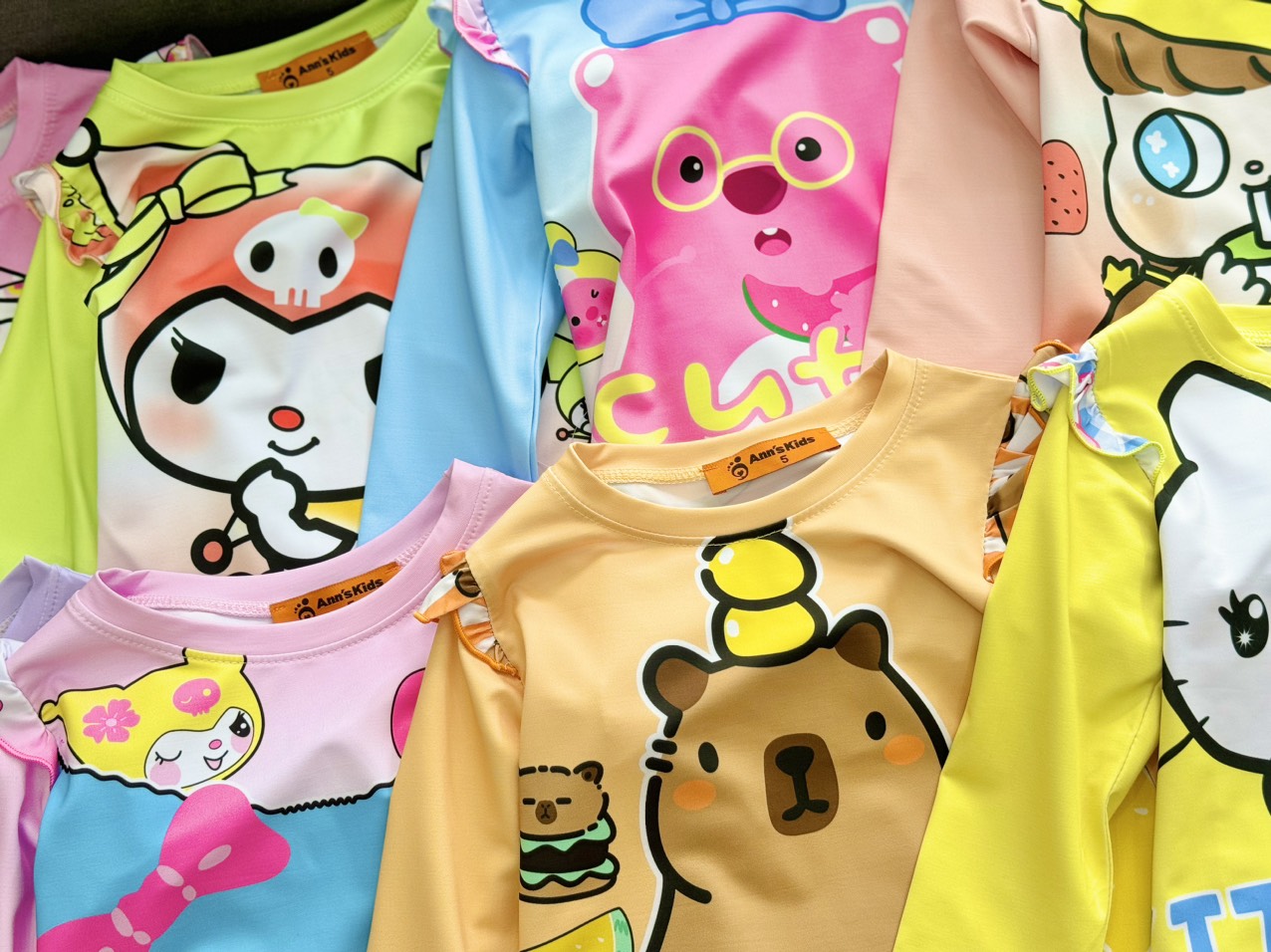 Đồ bộ ngủ dài tay cho bé gái kuromi hello kitty từ 12-40kg chất thun lạnh mềm mịn mát