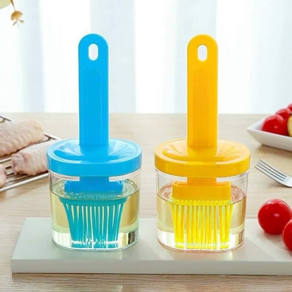 Chổi Quét Dầu Ăn Kèm Lọ Đựng Dầu Làm Bánh, Nướng Thịt, Nấu Ăn Tiện Lợi
