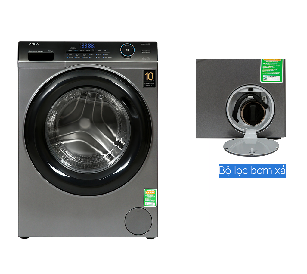 Máy giặt Aqua Inverter 10 KG AQD-A1000G(S) - Hàng chính hãng (chỉ giao HCM)