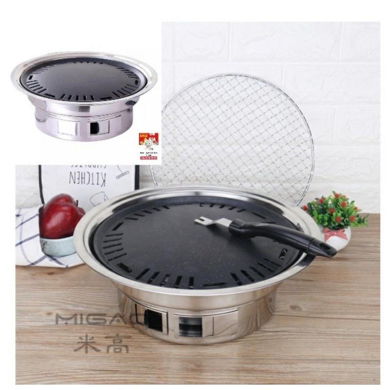 Bếp nướng than hoa / Bếp nướng không khói BBQ kiểu hàn quốc 5 món tặng kèm kẹp gắp