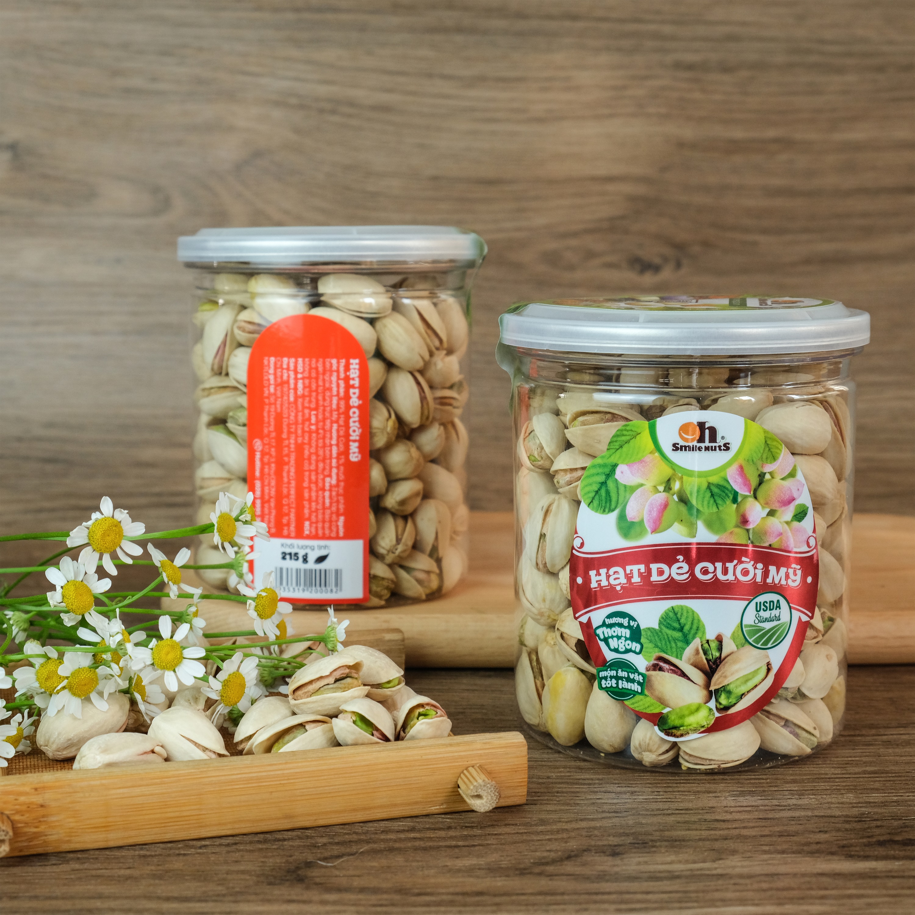 Hạt Dẻ Cười Mỹ Smile Nuts (215g - 500g) | 100% Nhập khẩu từ Mỹ, không tẩy trắng - Dẻ cười rang muối vừa ăn, thơm ngon, giòn rụm