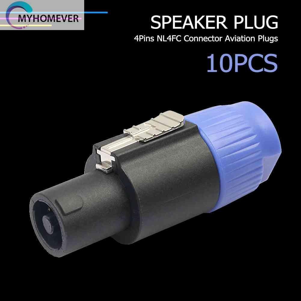 Set 10 Đầu Nối Dây Cáp Âm Thanh 4 Cực 4 Chấu NL4FC