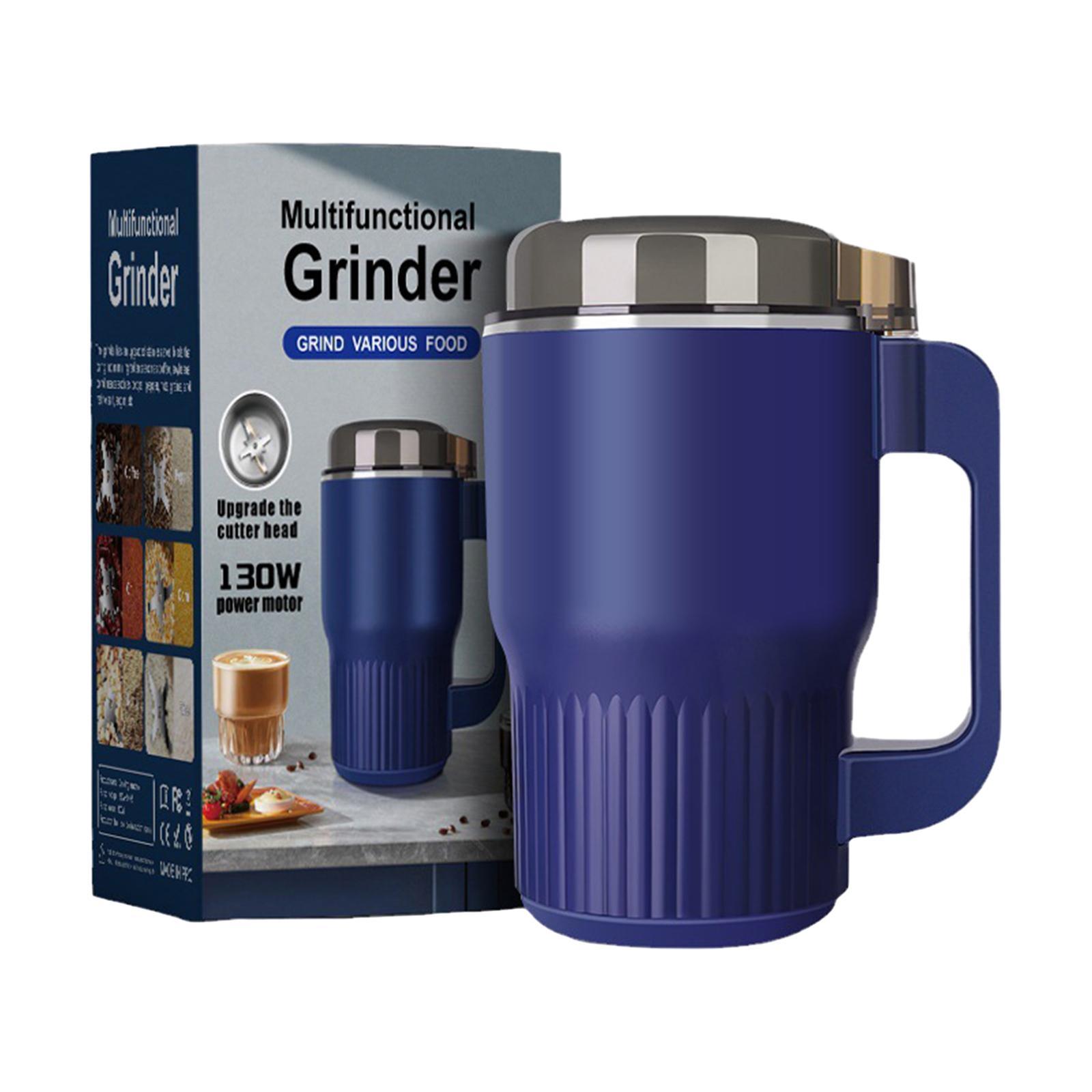 Coffee Bean Grinder Coffee Bean Grinding Machine Nuts 130W Removable Chamber 8 Blade Large Capacity Household Spice Grinder