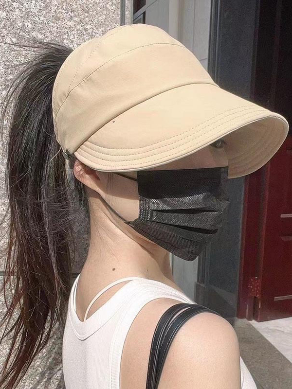 Mũ chống nắng nửa đầu  , mũ đi biển , du lịch có nút  đeo khẩu trang phong cách thời trang Hàn Quốc