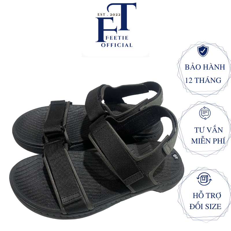 Dép Sandal Nam Nữ Shatto Quai Ngang/ Quai Chéo Đen Thời Trang Mang Đi Học,Đi Chơi cao 4cm Đế Bằng (Có Sẵn)