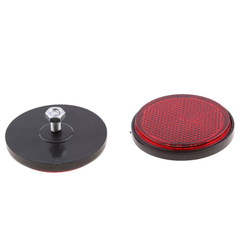 2 Pair Round Reflectors Universal for Motorcycle ATV Dirt Bike Red