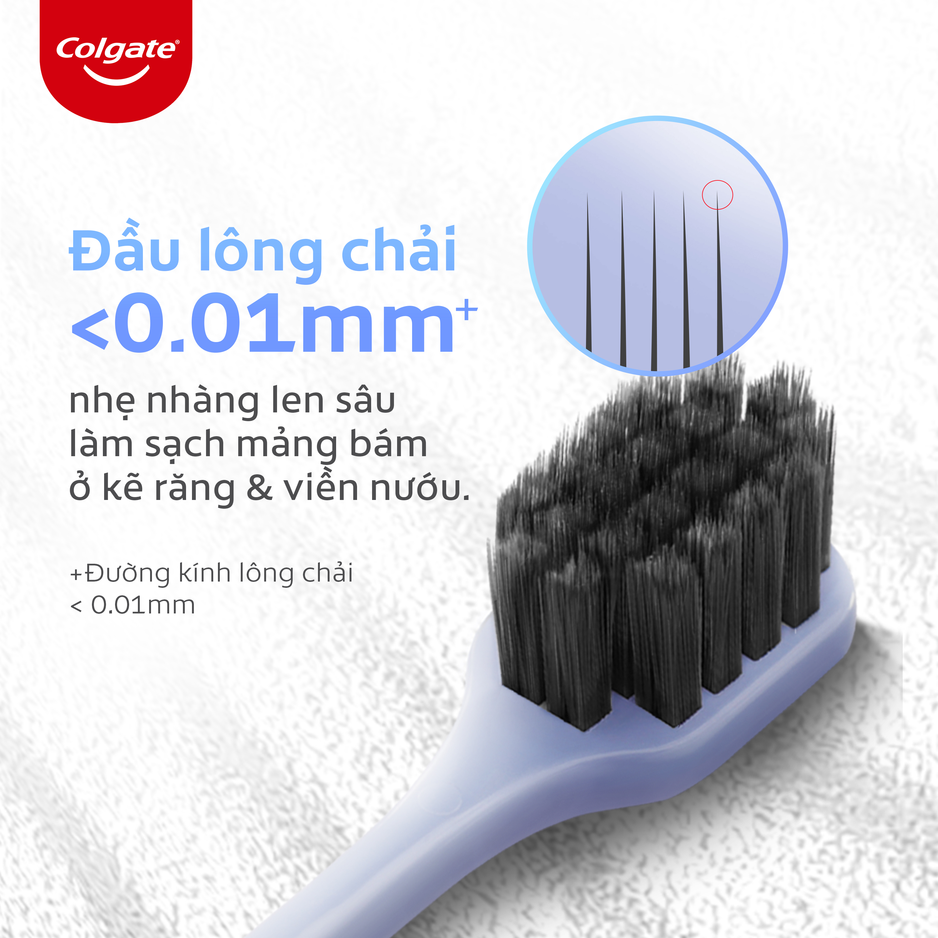 Bộ 6 bàn chải Colgate Gentle Comfort Charcoal đầu chải rộng, than hoạt tính kháng khuẩn