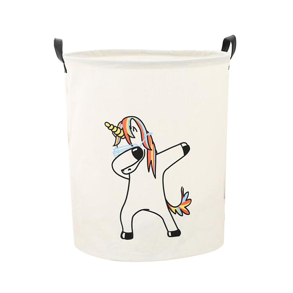 2pcs Cute Unicorn Storage Basket Laundry Bedroom Office Cloth Toys Organizer