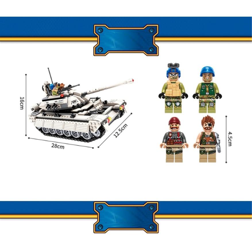 Đồ chơi lắp ráp xe tăng quân sự phe cướp - army tank enlighten 3206 - Đồ chơi lắp ráp trí tuệ 430 mảnh ghép