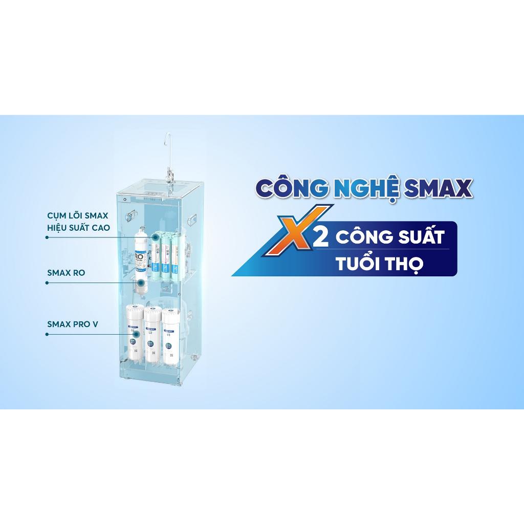 Máy lọc nước 10 lõi Karofi KAQ-L08 - Màng RO Hàn 100 GPD, Lõi Smax Pro V &amp; HP 6.0 bổ sung khoáng chất - Giao lắp mi - Hàng Chính Hãng