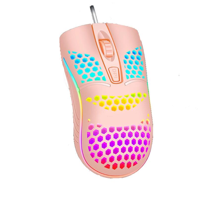 Mới Chơi Game USB Nhiều Màu Sắc Phát Sáng Chuột 4 Nút Công Thái Học Chuột Với Tổ Ong Vỏ Chống Trơn Trượt Cho Nhà Văn Phòng máy Tính Laptop