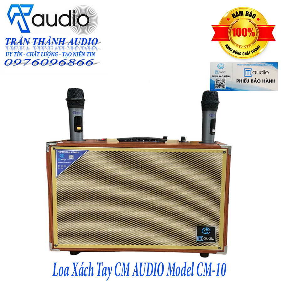 Loa Xách Tay C M audio Model CM-10 bass 25 8 nút điều chỉnh Vỏ gỗ sơn bóng mặt lưới kim loại hàng chính hãng nhập khẩu mẫu mới nhất 2023 bảo hành 6 tháng
