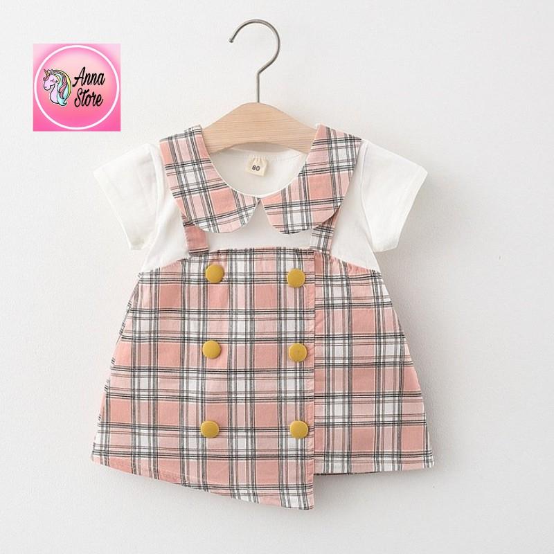 Váy giả yếm cổ vest Bé Gái