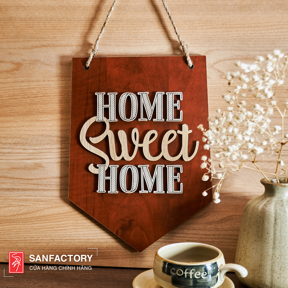 Bảng gỗ treo tường decor trang trí Home Sweet Home 