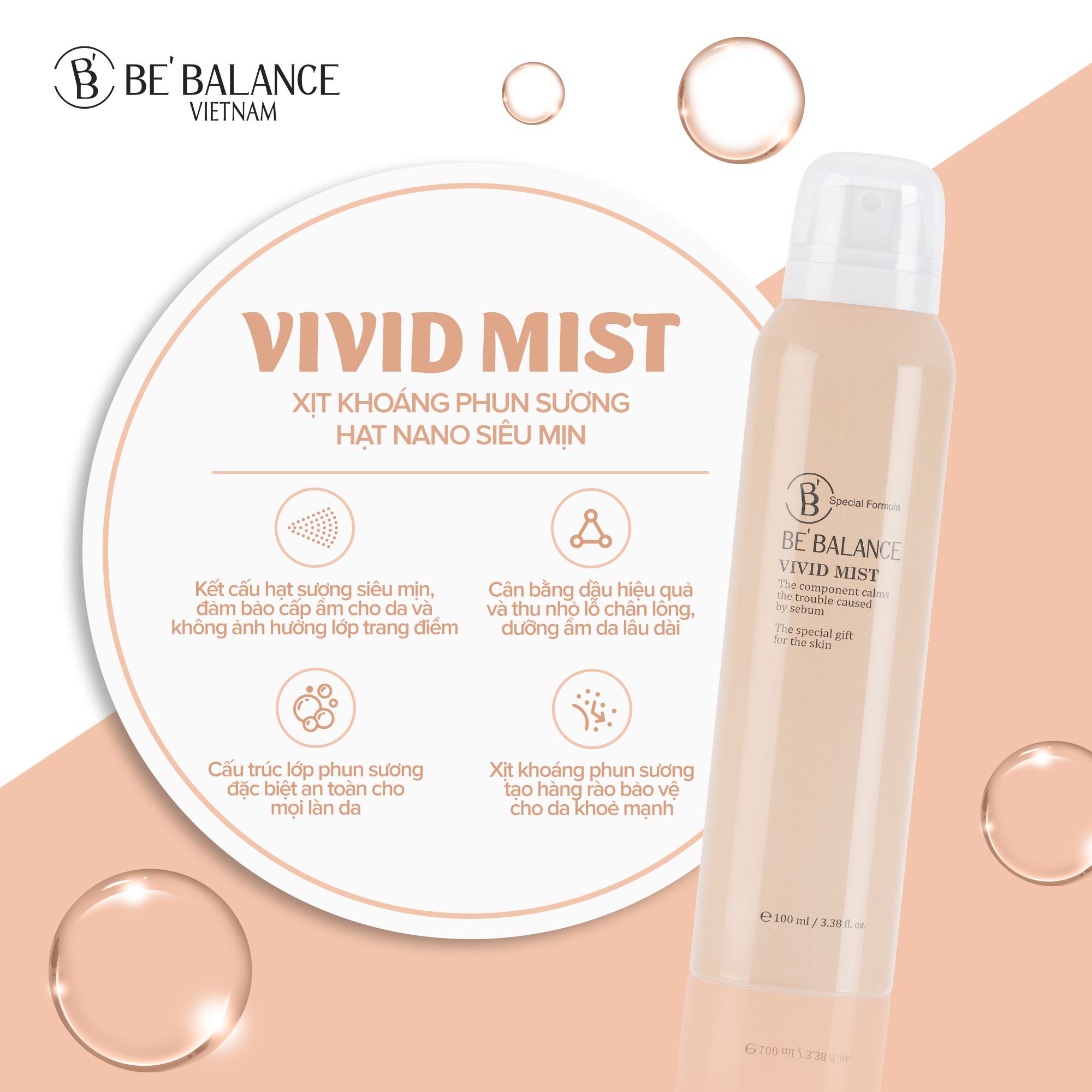 Xịt khoáng BEBALANCE Vivid Mist 100ml