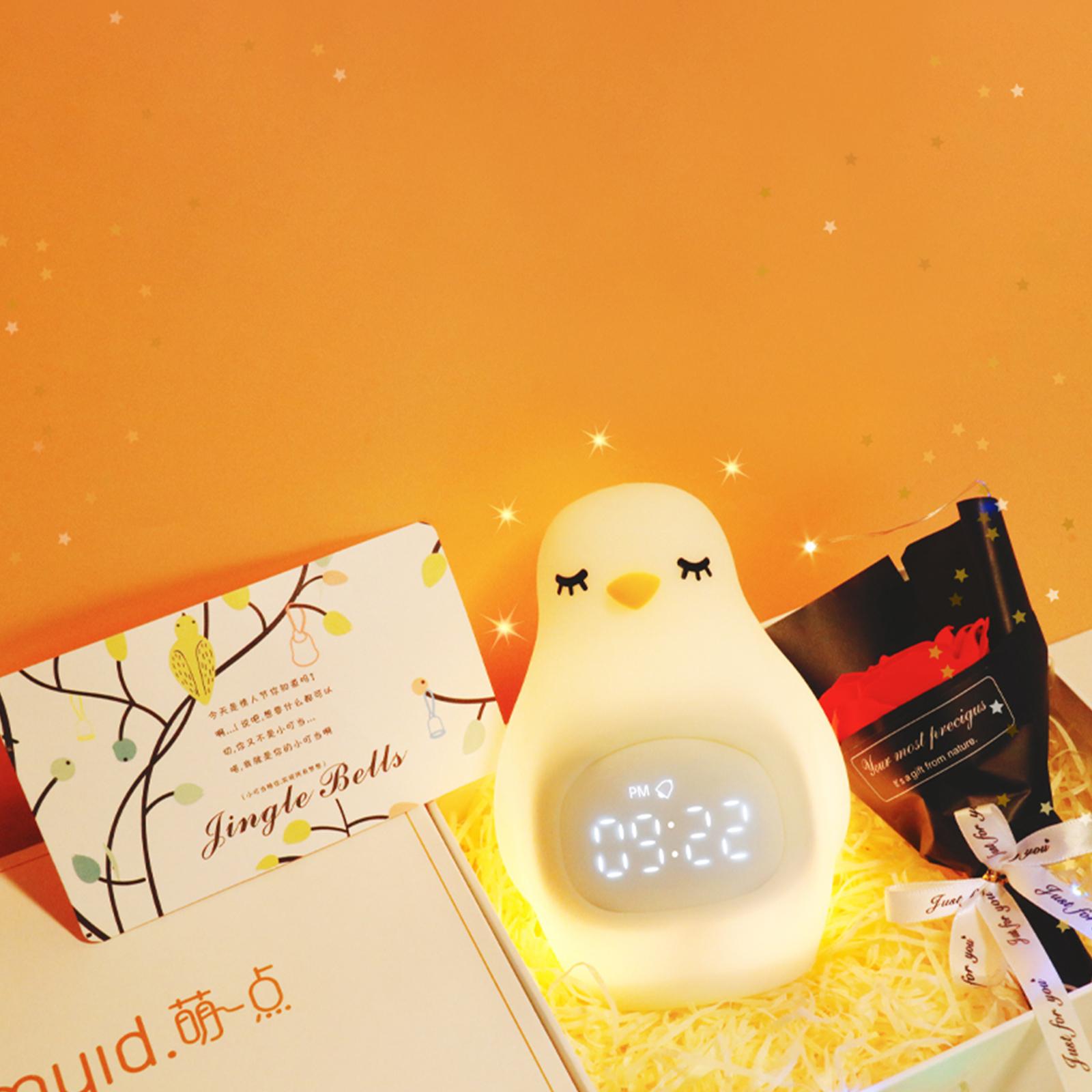 Đèn Ngủ Dễ Thương Với Đồng Hồ Báo Thức Cho Phòng Ngủ 2 Màu Đèn Led