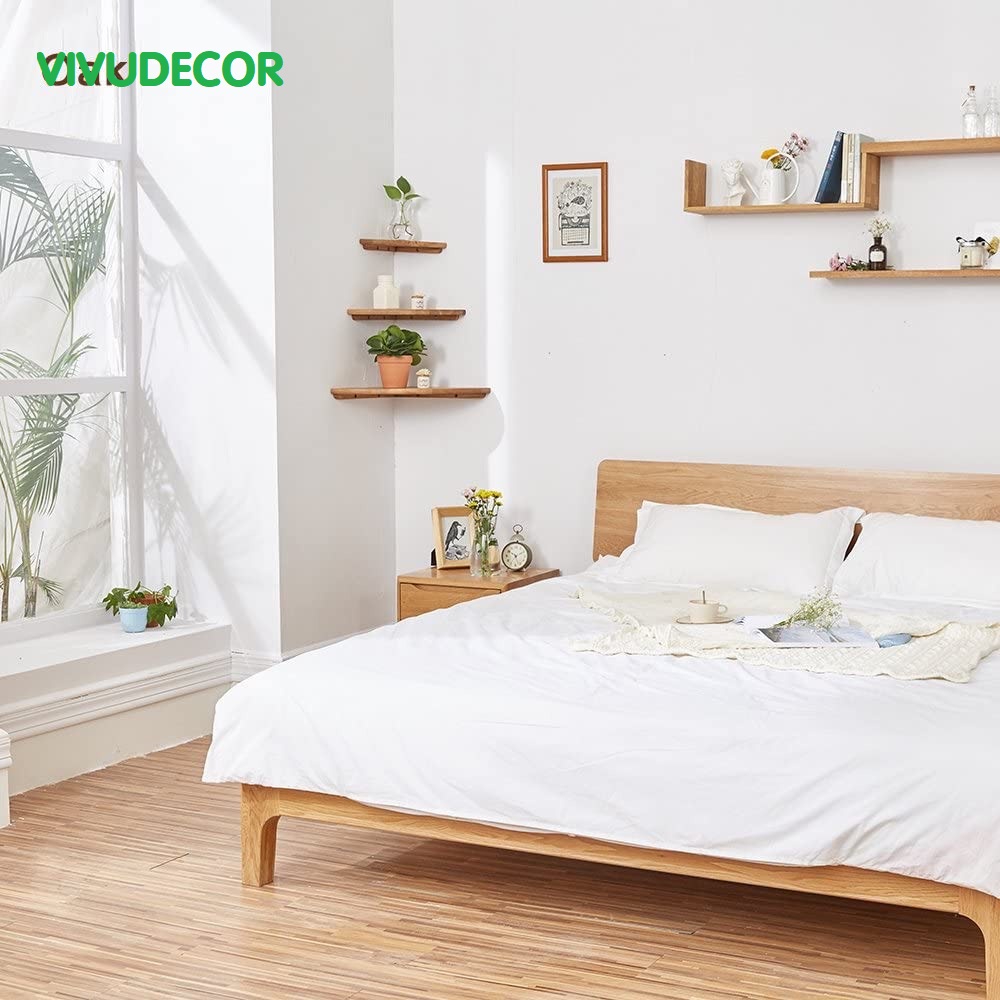 Kệ Treo Tường Vivudecor 100% Gỗ Tự Nhiên, Kệ Góc Tường 3 Tầng Tiện Ích Đa Năng Sang Trọng Chất Lượng Xuất Khẩu