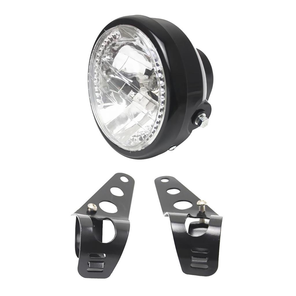 7" Universal Motorcycle Headlight LED  Lamp Black Bracket Mount
