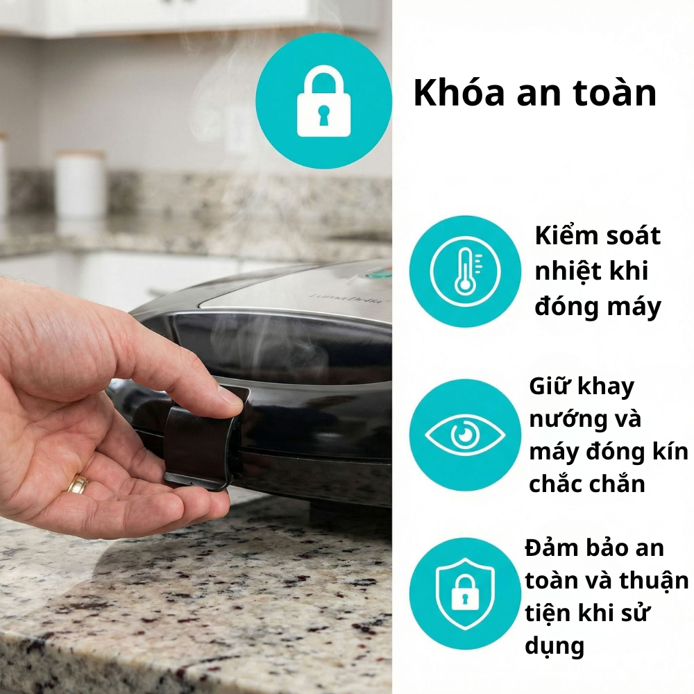 Máy nướng, kẹp bánh mì đa năng 8IN1 Lumabella LB-58052 công suất 800W, khay nướng chống dính tháo rời, dễ dùng, dễ vệ sinh - DELIYA - HÀNG CHÍNH HÃNG