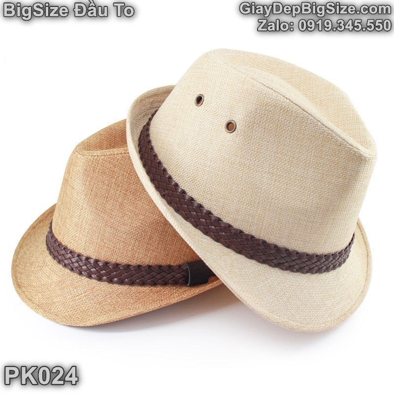 Mũ phớt, nón phớt cỡ lớn cho nam đầu to (chu vi 59-61cm). Big size Fedora-Trilby Hats for big head - PK024