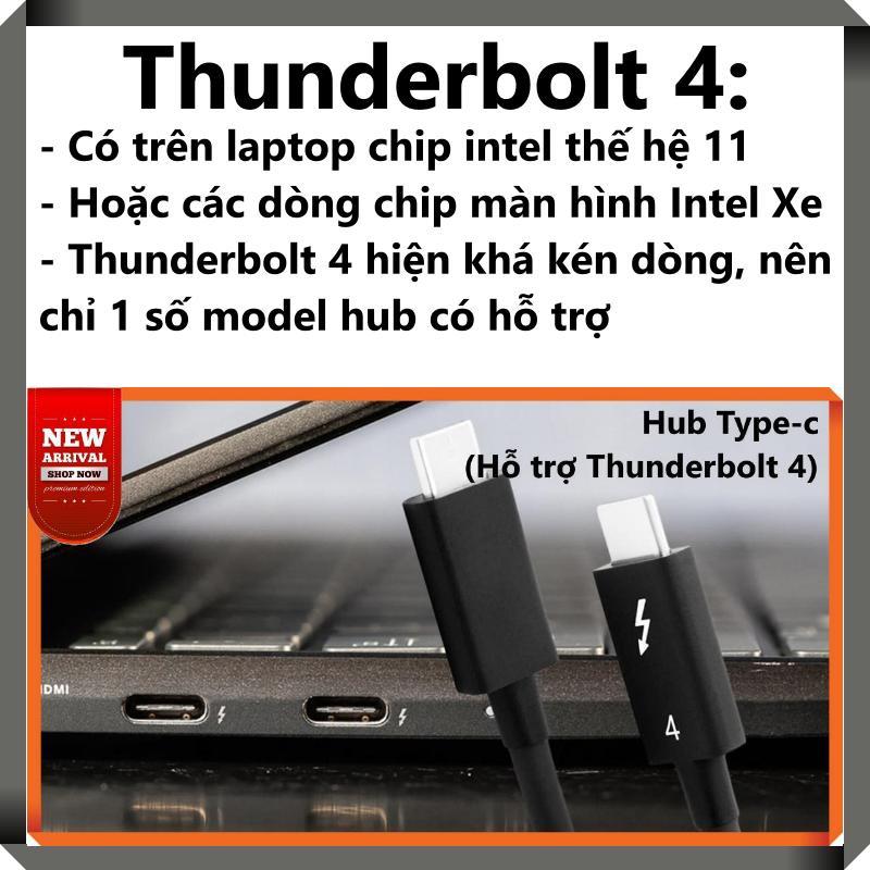 Hub usb type-c (thunderbolt 3) ra 5 cổng HDMI 4k60hz/ 2k144hz cho màn hình game - Hồ Phạm