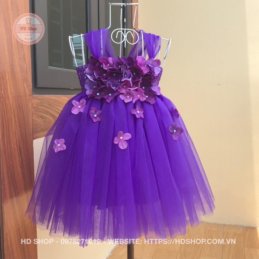 Đầm công chúa ️️ Đầm công chúa tím tú cầu 03