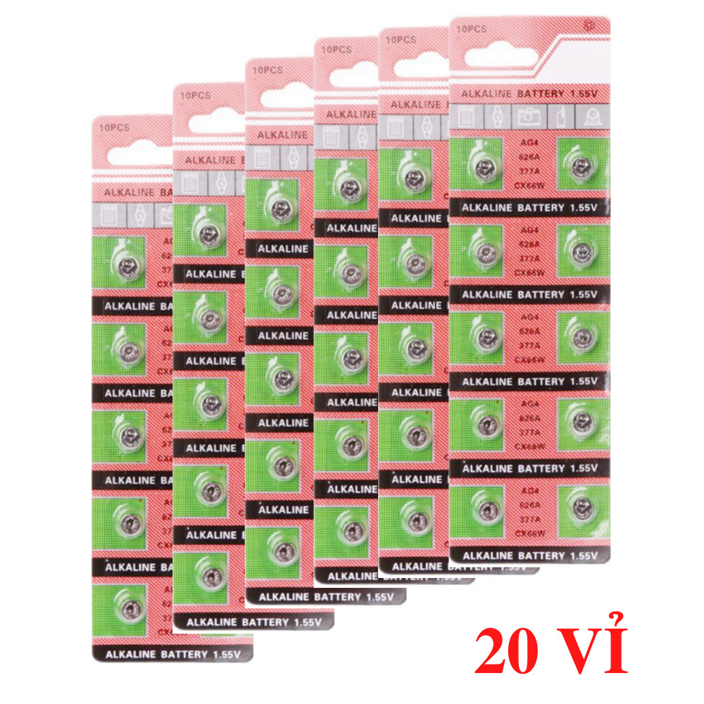 20 vỉ pin đồng hồ phổ thông AG4 - 626 - 377A