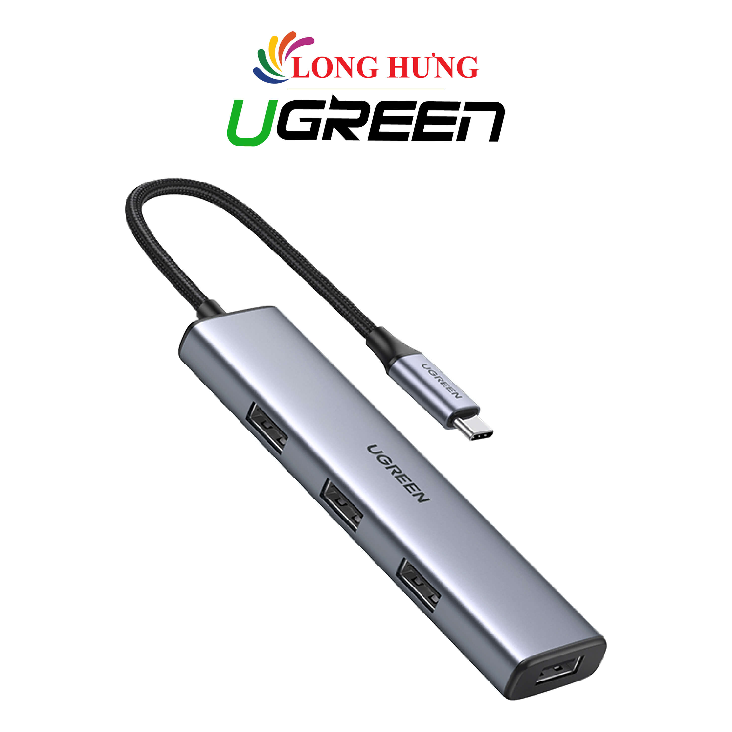 Cổng chuyển đổi Ugreen 4-in-1 USB-C to USB 3.0 Hub CM473 20841 - Hàng chính hãng