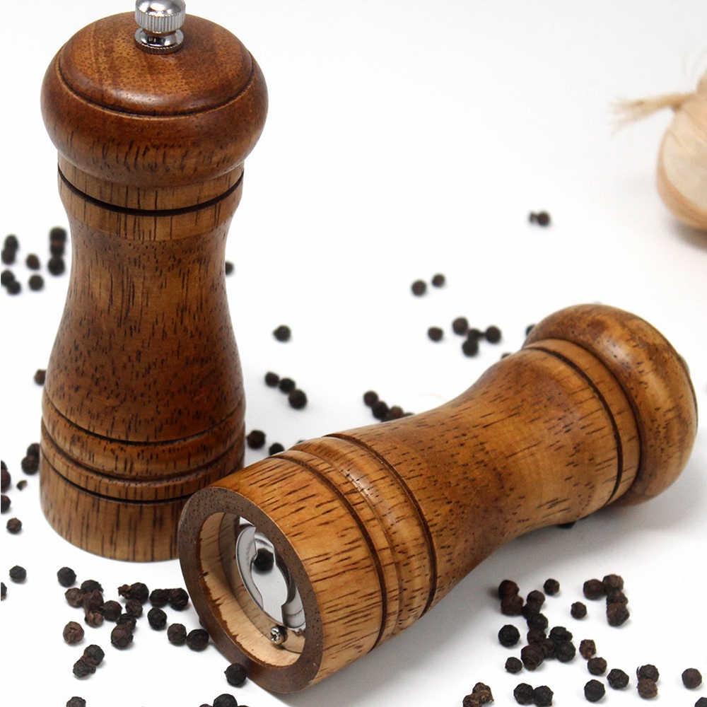 Dụng Cụ Xay Tiêu Gia Vị Khô Bằng Gỗ 8inch Có Thể Điều Chỉnh Độ Mịn