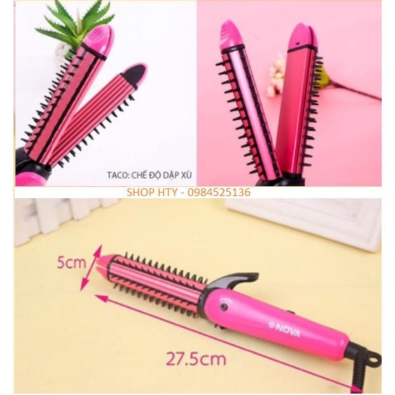 Lược điện đa năng 3 in 1 chức năng làm xoăn, uốn phồng, sấy cụp, Máy làm tóc nova 3 in1