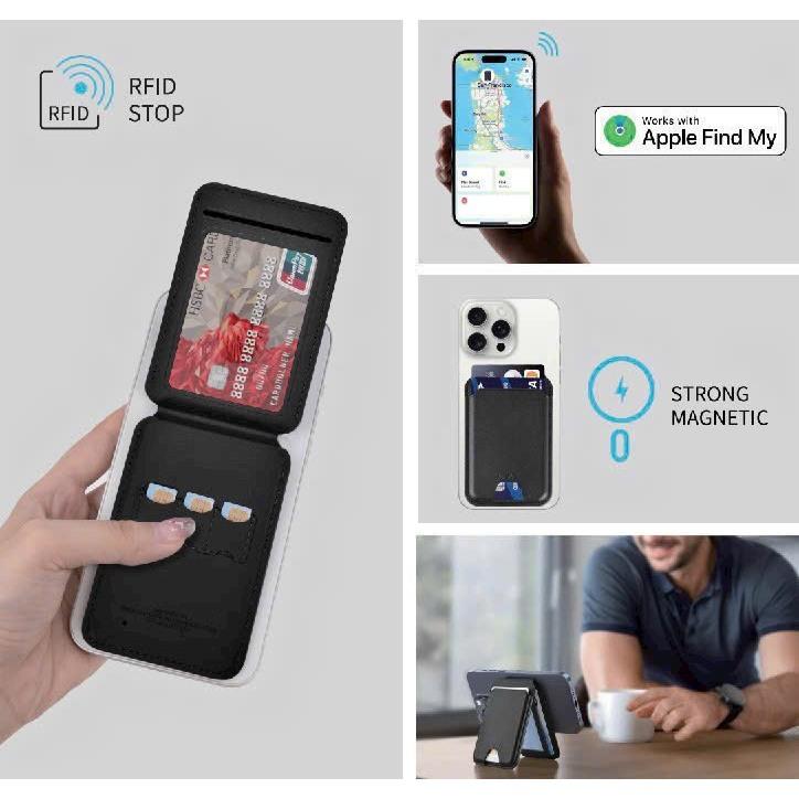 VÍ DA Wi WU Mag Wallet FM ( gắn định vị) WM-005 - Kiêm Giá Đỡ, Nhỏ Gọn - Tiện Lợi Cao Cấp - Hàng Chính Hãng