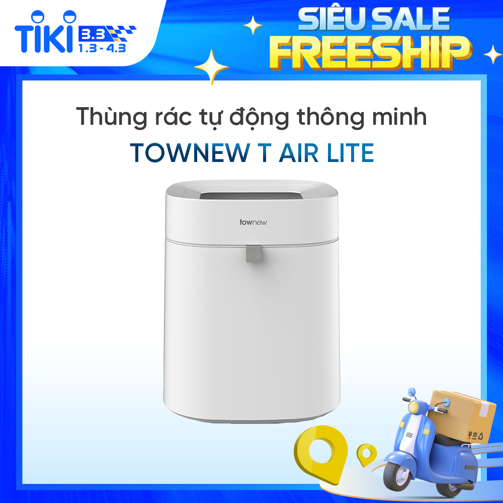 Thùng Rác Thông Minh TOWNEW T AIR LITE - Tự động đóng gói và thay túi rác - Bản Quốc Tế_Bảo hành 12 tháng