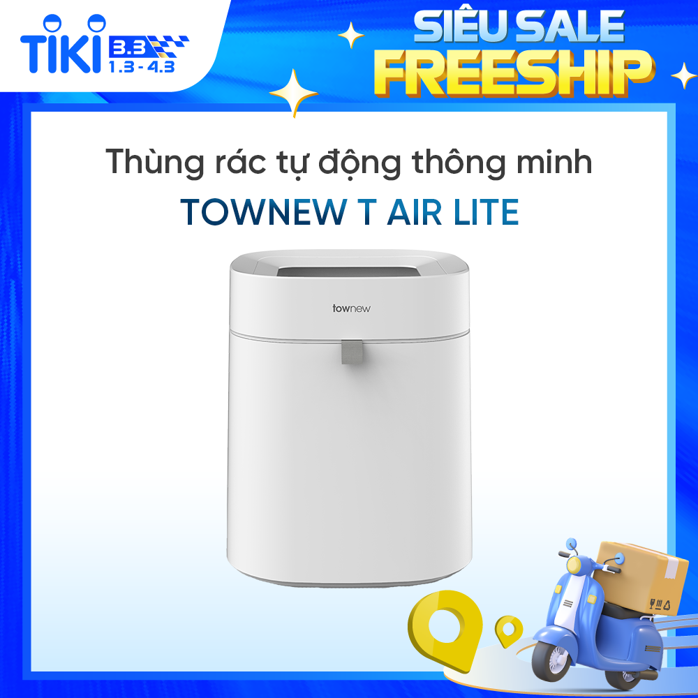 Thùng Rác Thông Minh TOWNEW T AIR LITE (white) - Tự động đóng gói và thay túi rác - Bản Quốc Tế_Bảo hành 12 tháng