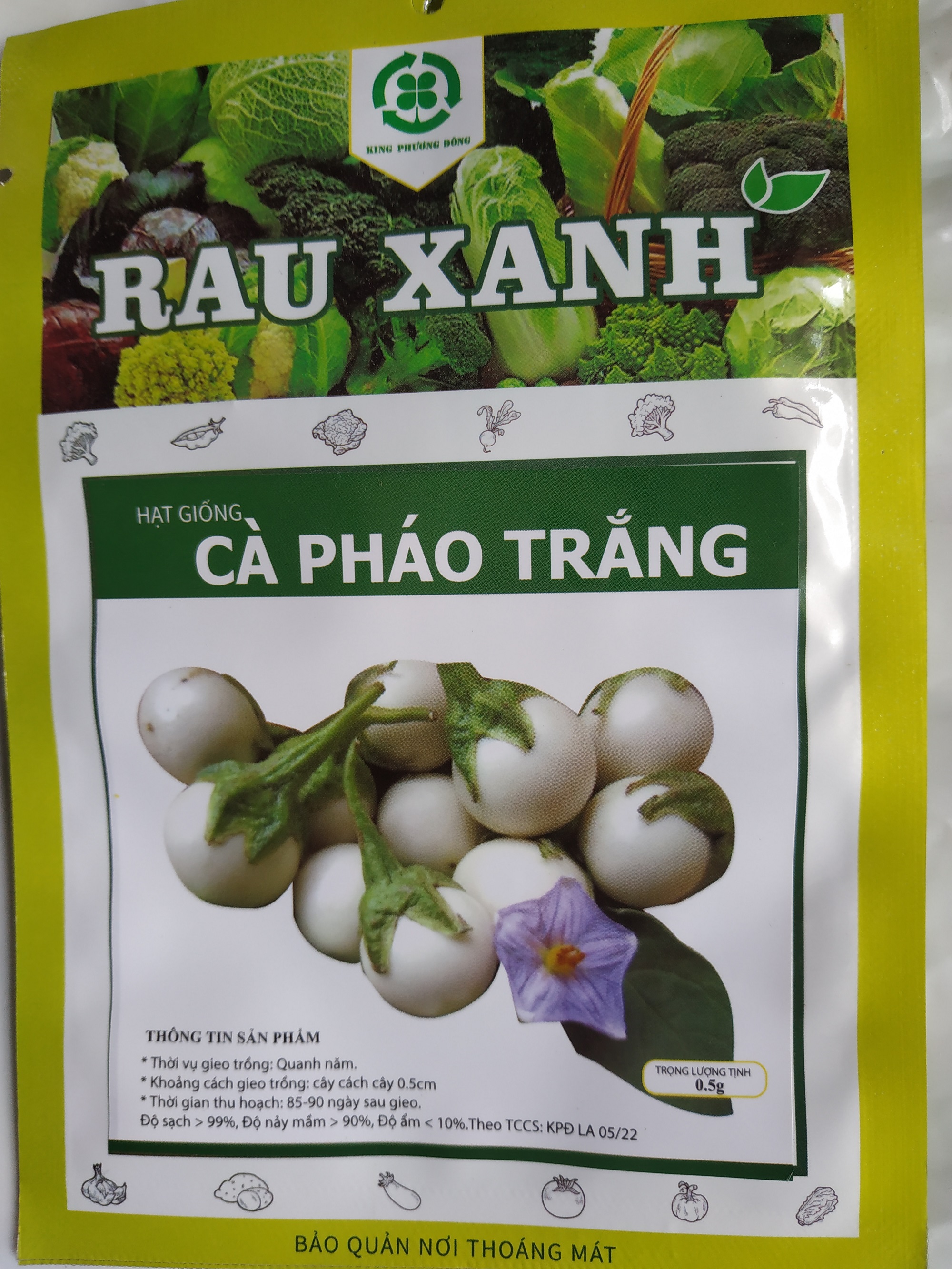 Hạt giống CÀ PHÁO TRẮNG - gói 0.5gram