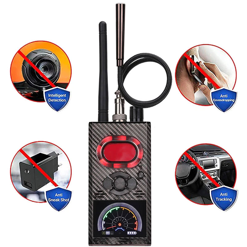 K99 - Máy Dò 5 Trong 1 Phát Hiện Camera Quay Lén, Máy Ghi Âm, Thiết Bị Định Vị GPS Phiên Bản Mới Nhất Năm 2022 - Bản Nâng Cấp Của K18 và K68 - Kèm Củ Sạc IP