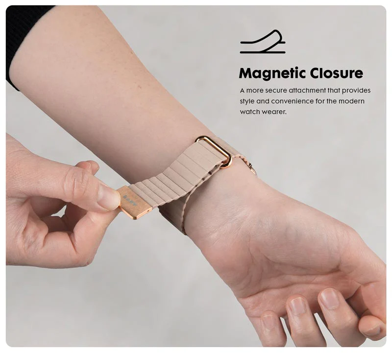 Dây LAUT Novi Luxe Cho Apple Watch Series 1~9/ SE (38/40/41mm) Làm Từ Da Thuần Chay Mềm Mại Khóa Nam Châm Hàng Chính Hãng